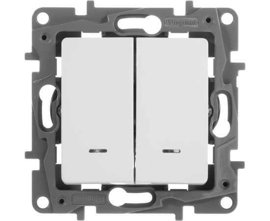 2-клавишный переключатель c подсветкой Legrand ETIKA белый 672216 – изображение 2