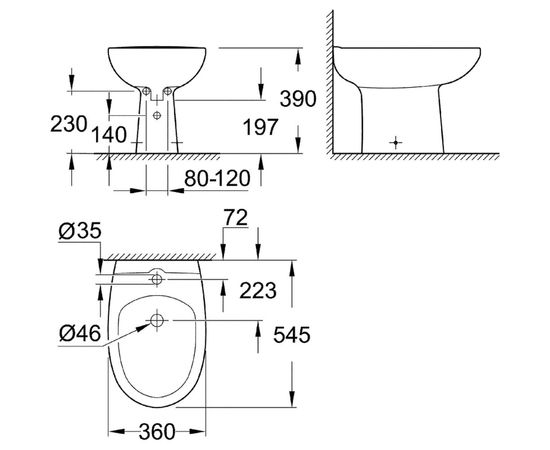 Напольное биде Grohe Bau Ceramic 39432000 – изображение 2