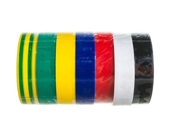 Набор изоленты KRANZ 7 цветов по 10 м х 15 мм, 0.13 мм KR-09-2010-E – изображение 2