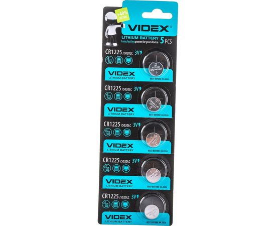Элемент питания VIDEX литиевый 5 шт. в блистере CR1225 – изображение 5