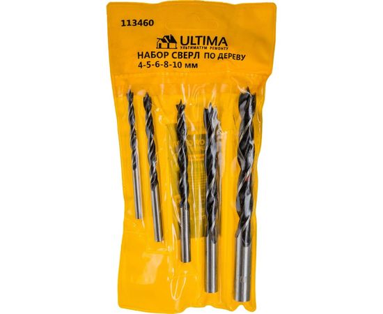 Набор сверл (5 шт; 4-10 мм; цилиндрический хвостовик) Ultima 113460 – изображение 6