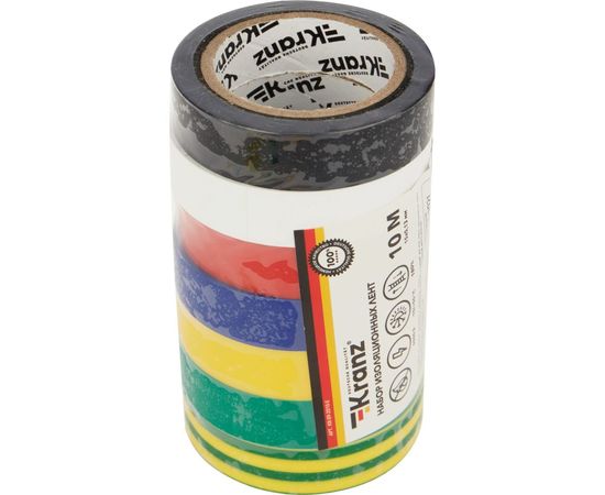 Набор изоленты KRANZ 7 цветов по 10 м х 15 мм, 0.13 мм KR-09-2010-E – изображение 9