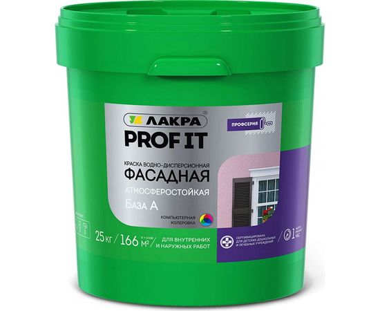 Фасадная краска Лакра PROF IT База А 25 кг Лк-00008181 