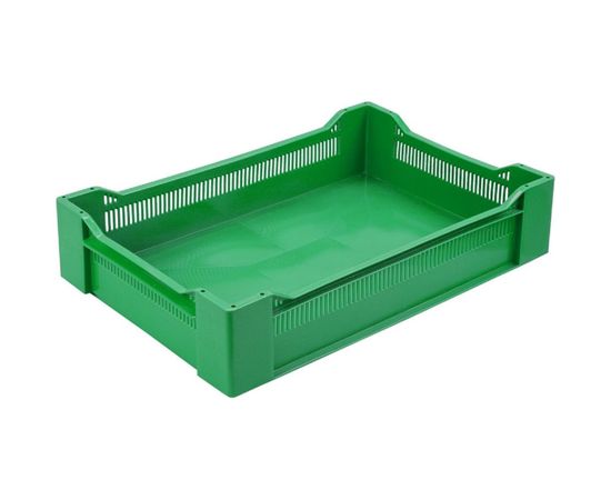 Ящик Тара.ру п/э 600х400х135 дно сплошное, зелёный 04240 