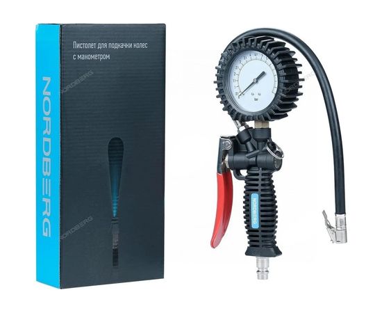 Пистолет для подкачки колес с манометром NORDBERG 80 мм Ti61 