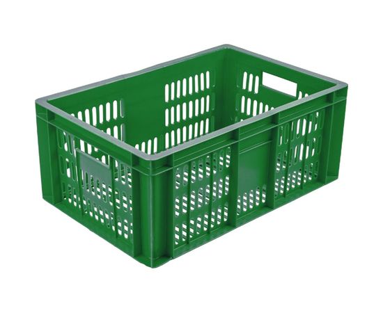 Колбасный ящик с перфорацией Тара.ру п/э 600x400x250, зеленый 19150 