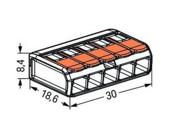 Универсальная клемма WAGO 5-х проводная 221-415 6 шт УТ-00777027 – изображение 2