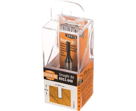 Фреза концевая пазовая Contractor (4x10x45 мм; Z=1) CMT K911-040 – изображение 2
