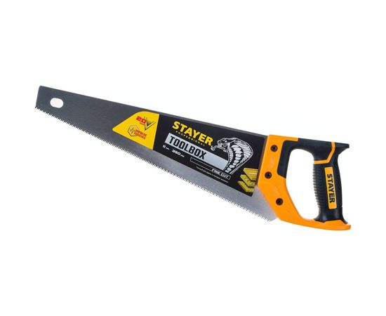 Ножовка многоцелевая пила Stayer Cobra TOOLBOX 350 мм, 11 TPI, мелкий прямой закаленный зуб, точный рез, 2-15091-45_z01 – изображение 2