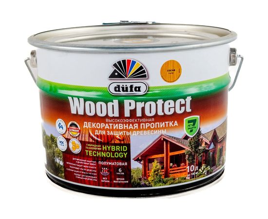 Пропитка для защиты древесины Dufa Wood Protect сосна 10 л МП000015774 – изображение 2