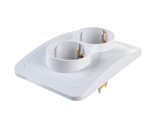 Двойная розетка IN HOME с заземлением CLASSICO белая 2128 4680005959921 – изображение 3