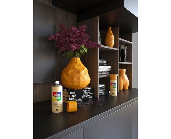 Краска аэрозольная полуматовая CORALINO SATIN RAL1037 солнечный желтый CS1037 – изображение 3