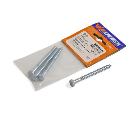 Шуруп с шестигранной головкой VIPкрепеж 6х70, 3 шт. 12010 VIP – изображение 4