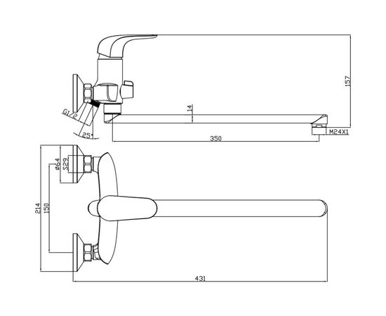 Смеситель для ванны Olives CASTILLA с длинным изливом 07221CS – изображение 5