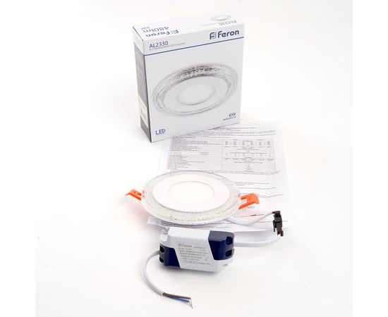 Встраиваемый светильник FERON светодиод 6W, 480Lm, белый 4000К и синий, AL2330 29583 – изображение 7