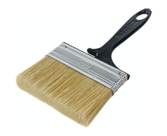 Кисть DECOR ХИТ 100х14 мм, светлая смешанная щетина, пласт. ручка 713-100 