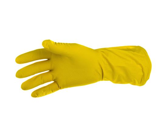 Латексные хозяйственные перчатки ЛЮБАША Эконом с х/б напылением рифленая ладонь размер M 