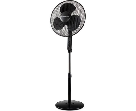 Вентилятор BRAYER 3 скорости, 3 лопасти, регулировка уровня наклона, 40 Вт, основание 60см 4961BRR-BK BR4961BK 