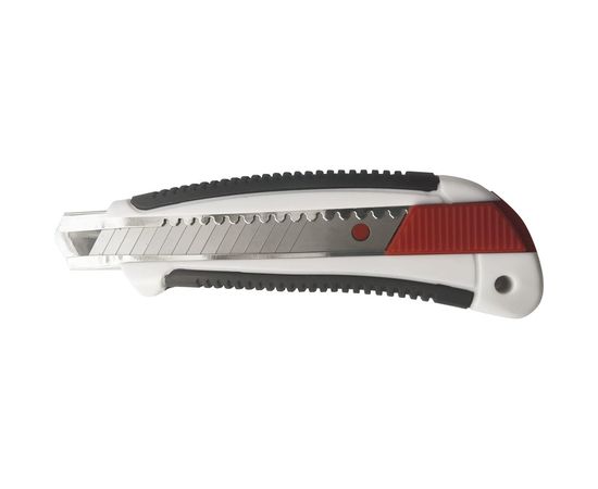 Нож со сменными лезвиями Монтажник обрезиненный, 1+2 лезв, 18мм, ABS+TPR, кнопка Easy Slider 600504 