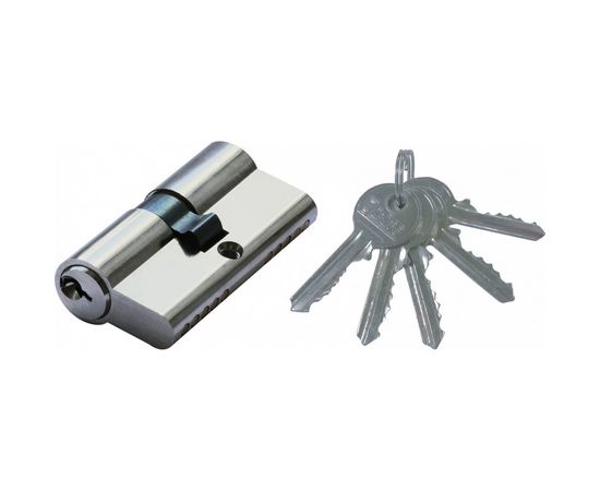 Цилиндр замка DORF ключ/ключ, английский, 5 ключей, никель, 40х40 мм 00-00005112 