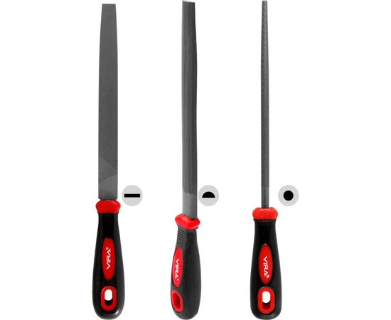 Набор напильников по металлу VIRA 200 мм, зернистость 2 820007 