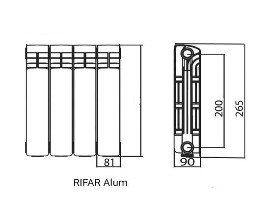 Радиатор RIFAR Alum 200х12 секций RAL20012 – изображение 2