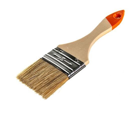 Кисть HEADMAN малярная плоская "Бейсик" натуральная щетина 2 д. 50 мм 682-004 – изображение 2