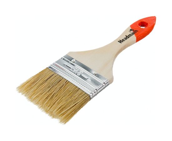 Кисть HEADMAN малярная плоская ""Бейсик"" натуральная щетина 2,5 д. 63 мм 682-005 – изображение 2