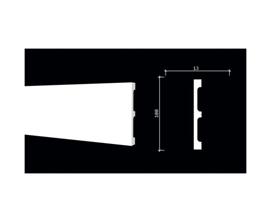 Напольный плинтус Decor-Dizayn ударопрочный влагостойкий под покраску 100Х13Х2000 мм DD709 – изображение 2