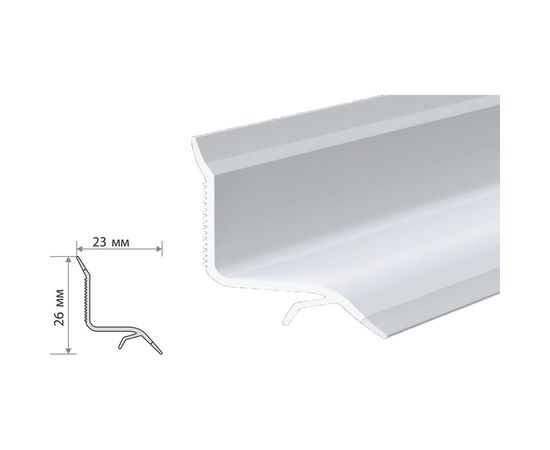 Бордюр для ванны на плитку GRACE ПВХ, 23 мм, 1.85 м, белый УТ000014588 – изображение 2