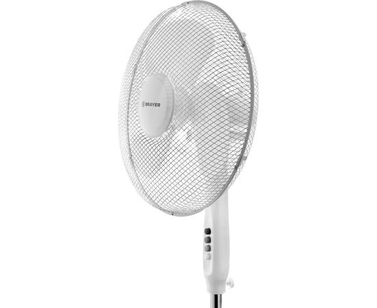Вентилятор BRAYER 3 скорости, 3 лопасти, регулировка уровня наклона, 40 Вт, основание 60см, 4961BRR-WH BR4961WH – изображение 3