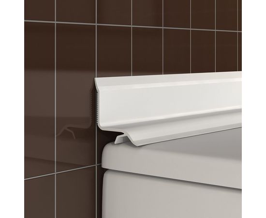 Бордюр для ванны на плитку GRACE ПВХ, 23 мм, 1.85 м, белый УТ000014588 – изображение 3