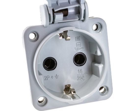 Панельная розетка IEK MAGNUM SCHUKO РП13-3, IP54, серый PSN71-016-3-2-54-K03 – изображение 3