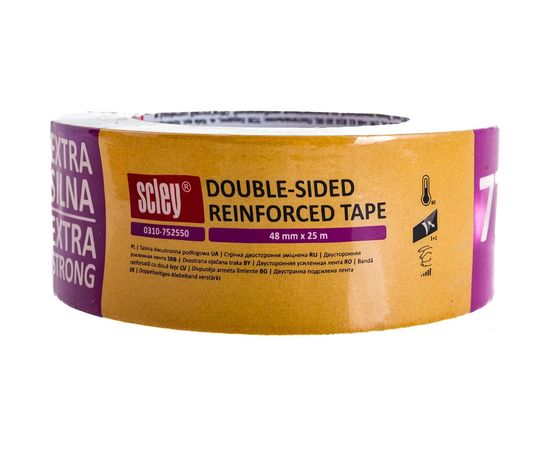 Двухсторонняя усиленная лента SCLEY серия 775, 48 мм х 25 м 0310-752550 – изображение 4