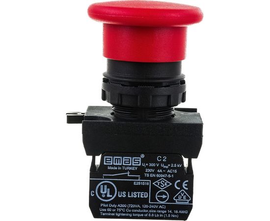 Кнопка Emas Грибок без фиксации красная CP200MK – изображение 5