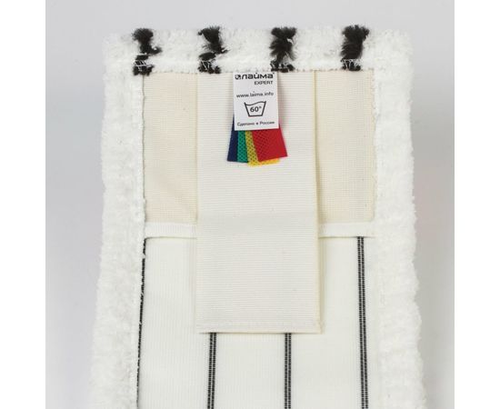 Плоская насадка МОП для швабры/держателя ЛАЙМА EXPERT 40 см, уши/карманы, микрофибра/скраб 605313 – изображение 5