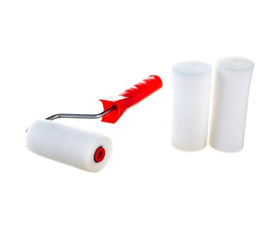 Валик для лаков, клеев, водных красок Мелодия цвета поролон 100мм +2 сменные шубки Вп100/40+2 – изображение 5