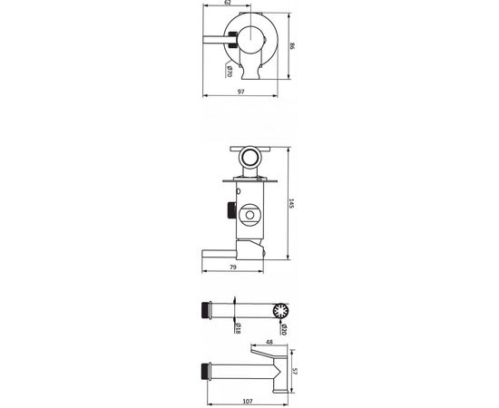 Смеситель Damixa, Option монтируемый в стену, черный 217000000 – изображение 7