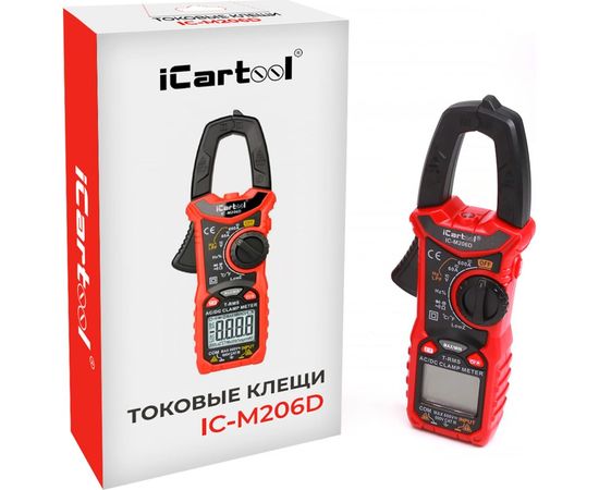 Токовые клещи iCartool 6000 отсчетов, True RMS, LowZ, DCA ZERO IC-M206D – изображение 9