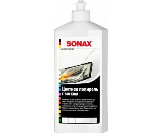 Цветной полироль с воском SONAX белый NanoPro 0,5л 296000 