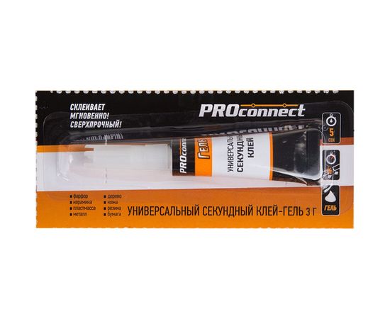 Универсальный секундный клей-гель на мульти карте PROconnect 3 г 61-0910 