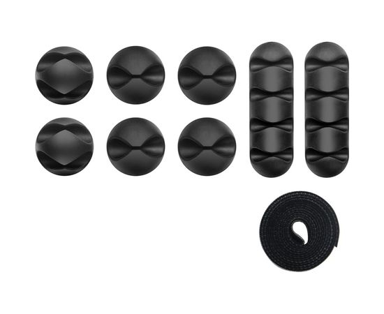 Набор крепежа для проводов ONKRON CM1, чёрный CM-1B 