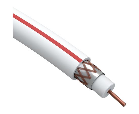 Коаксиальный кабель ЭРА SAT 50 М, 75 Ом, Cu/, PVC, цвет белый Б0044620 