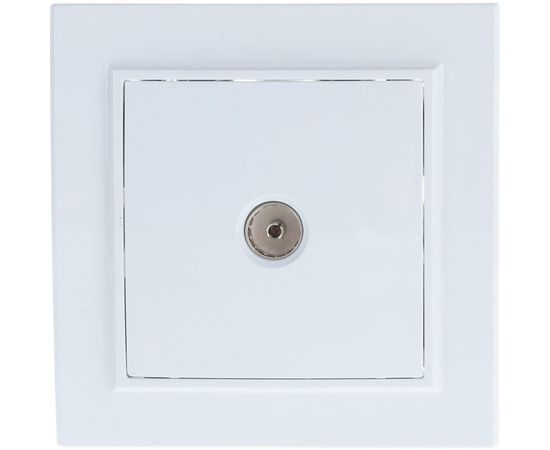 Телевизионная розетка STEKKER 1-местная, 75 Ом, 5-862МГц, серия Эрна, белая 39048 