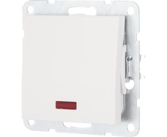 1-клавишный выключатель LK Studio c индикатором, схема 1L, 16 A, 250 B, белый 860204-1 