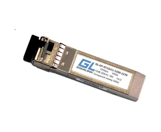 Модуль SFP+ GIGALINK 10G, WDM, одно волокно, Tx:1270/Rx:1330 нм, 12 дБ GL-OT-ST12LC1-1270-1330 