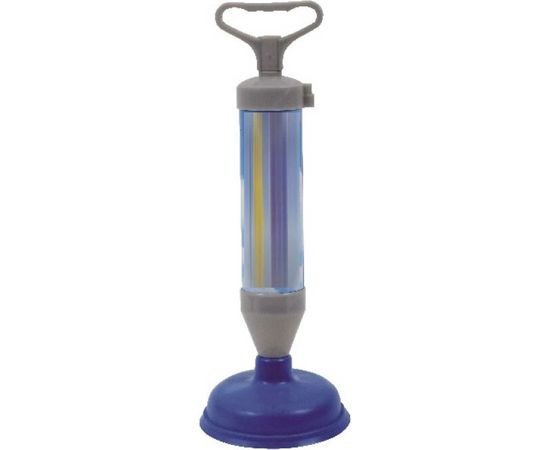 Вантуз Vidage вакуумный помповый с насадками 16.5 и 6 см, цвет: серый, синий 0921003 