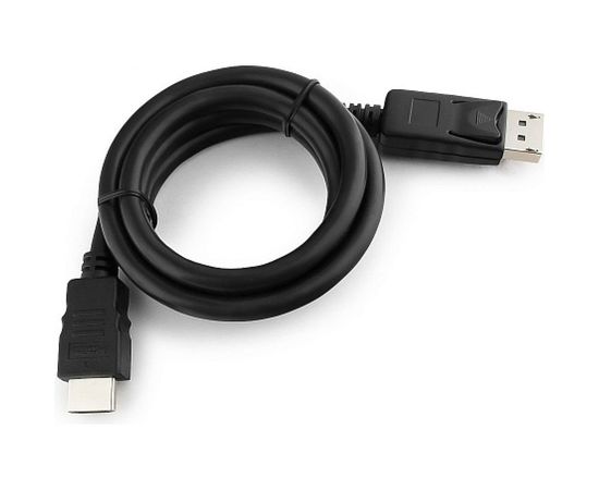Кабель Cablexpert, DisplayPort-HDMI, 1м, 20M/19M, черный, экранированный, пакет, CC-DP-HDMI-1M 