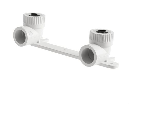 Двойной комбинированный отвод PP-R SLT AQUA с креплением, ВР 20х1/2 SLTFY10201 