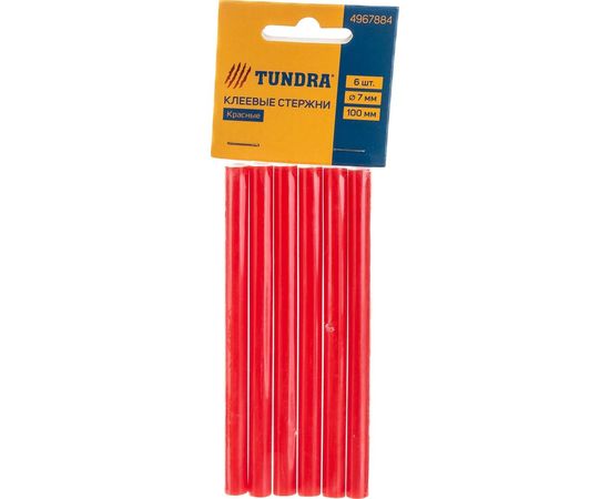 Стержни клеевые красные (6 шт; 7х100 мм) TUNDRA 4967884 